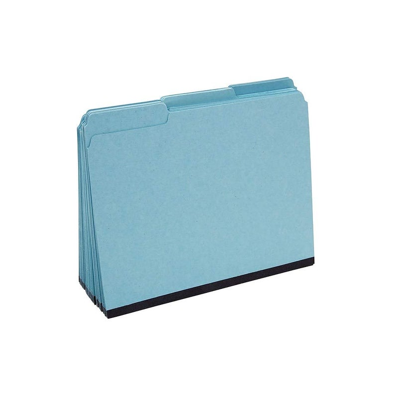 Staples 606798 Pressboard File Folders 3 Tab Letter Blue 25/Box - Image 2